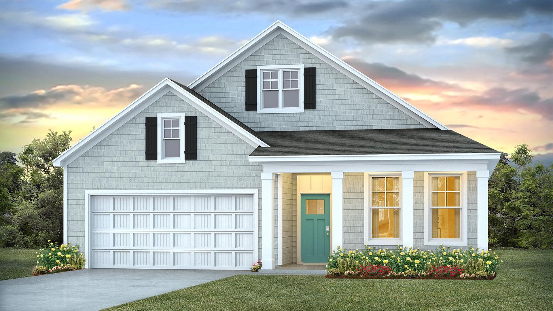 The Dover at Eagle Creek offers ranch-style living with open-concept spaces and flexible design options. Featuring 3-5 bedrooms, 2-3 bathrooms, up to 2,671 square feet