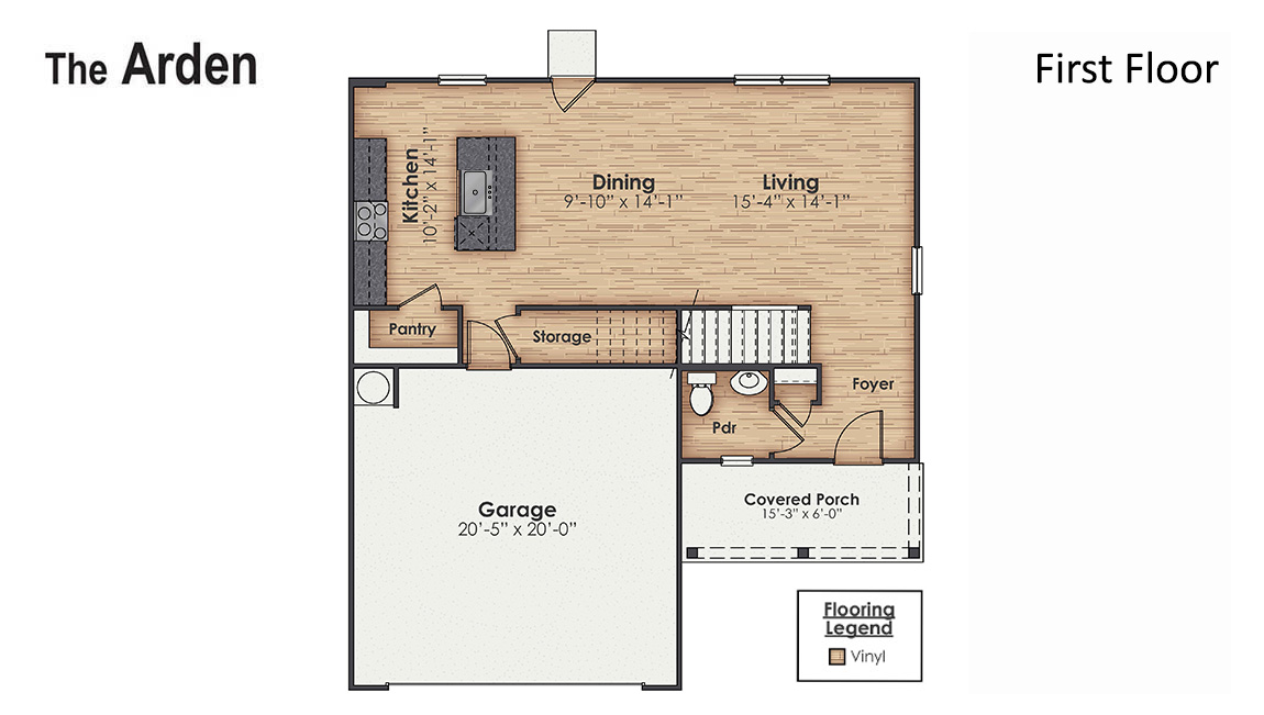 The Arden plan incorporates smart design with thoughtful details that you will appreciate. Inside this 4-bedroom, 2.5 bathroom home, you’ll find 1,885 square feet of comfortable living
