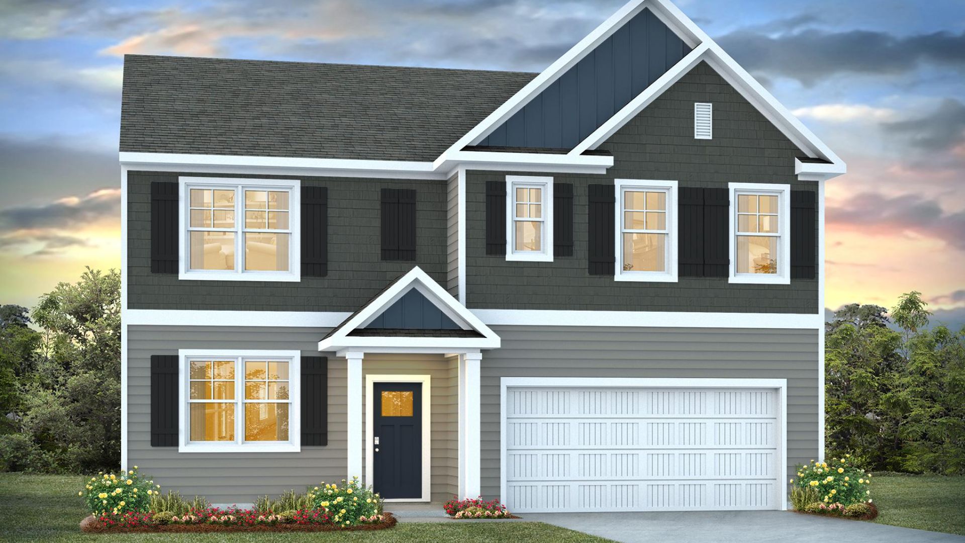 The Hayden Floorplan offers 2,511 square feet with 5 bedrooms, 3 full bathrooms, and a 2-car garage. With its spacious layout and modern amenities, the Hayden is perfect for those seeking a versatile and functional home.