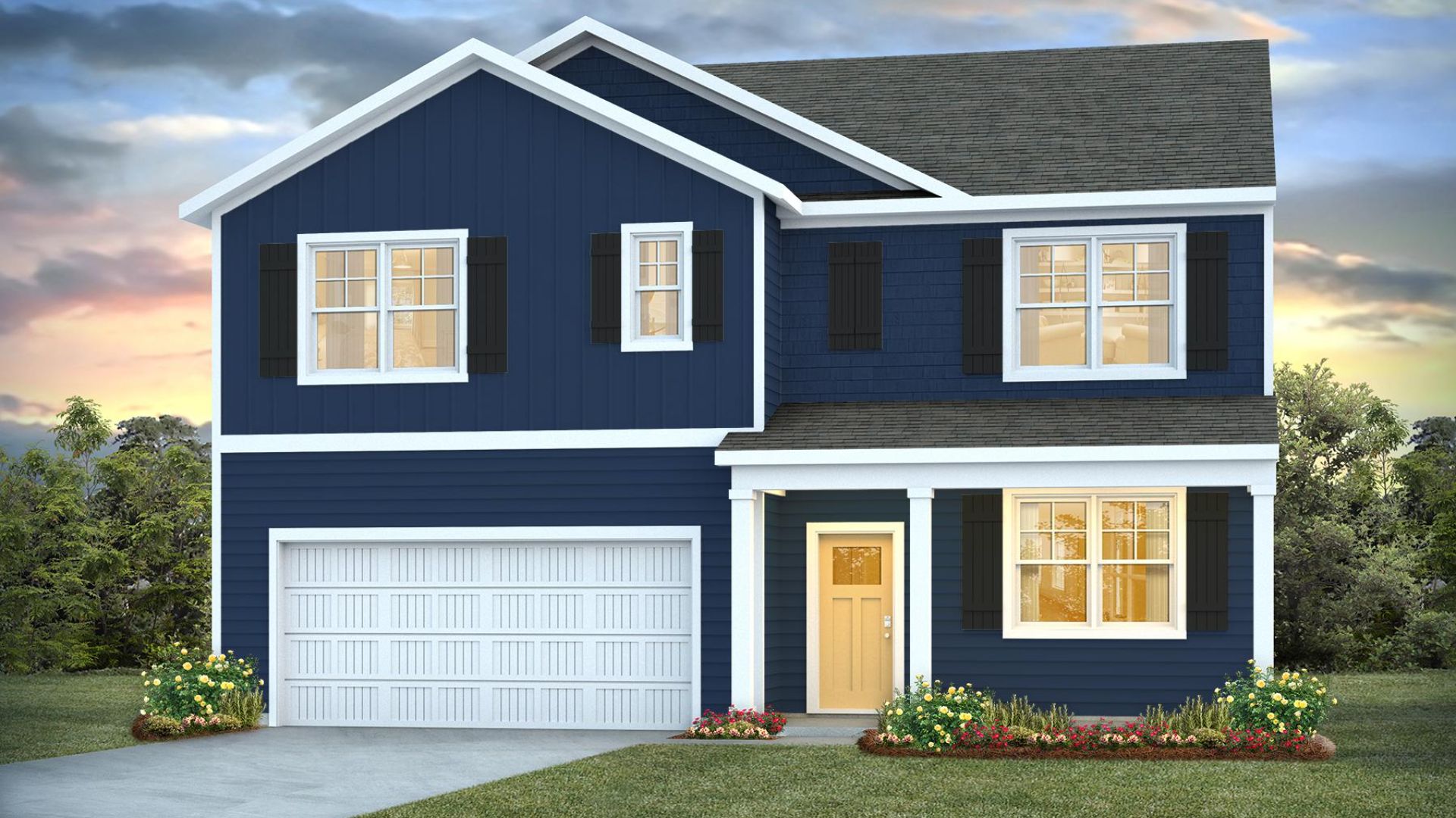 The Hayden Floorplan offers 2,511 square feet with 5 bedrooms, 3 full bathrooms, and a 2-car garage. With its spacious layout and modern amenities, the Hayden is perfect for those seeking a versatile and functional home.
