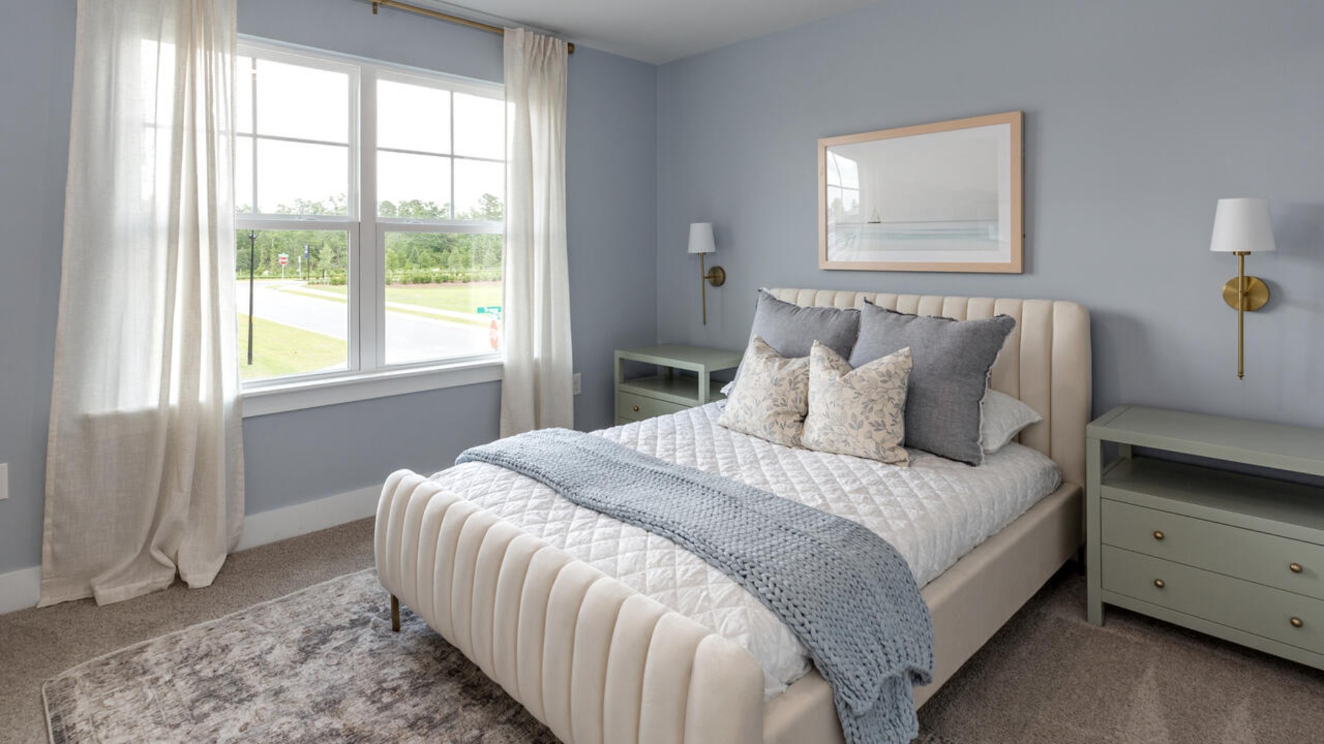 The upstairs has an additional living space, a laundry room, and a Primary Bedroom. Downstairs, a flex room can be used as an office or sitting area. In every bedroom you’ll have carpeted floors and a closet in each room. Whether these rooms become bedrooms, office spaces, or other bonus rooms, there is sure to be comfort