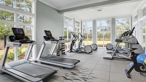 Amenities in Brunswick Forest. With four pools, 2 fitness centers, tennis and pickleball courts, miles of walking trails, lakes, and a kayak/canoe/small boat launch on Town Creek