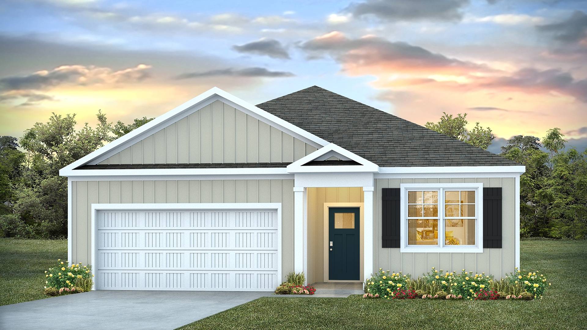 The Aria is a 3-bedroom, 2-bathroom home with 1,618 square feet of open living space. Its centerpiece is the showstopper kitchen, this one-level floor plan is perfect for entertaining or relaxing in style.