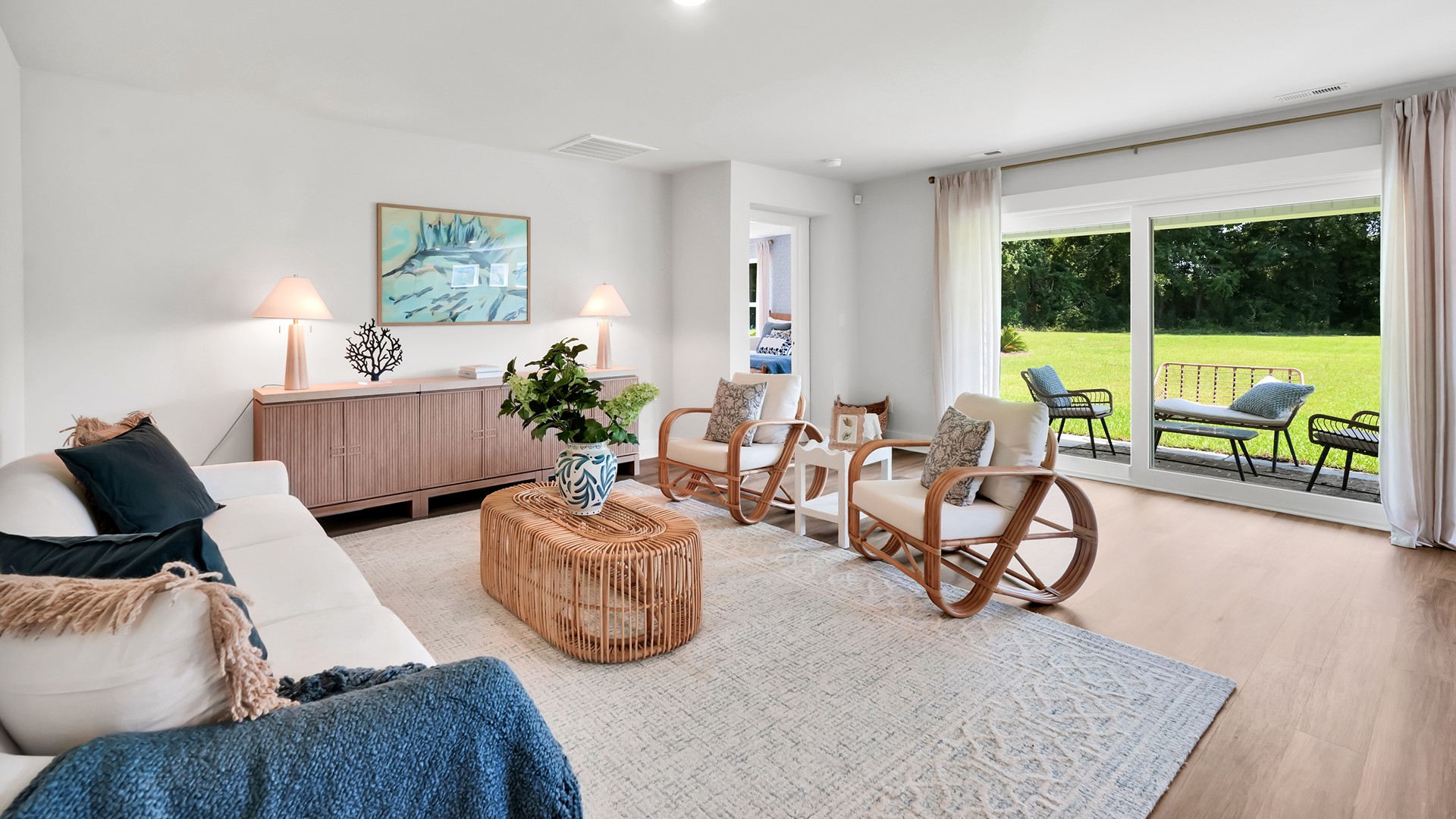 The Martin floorplan truly has it all — three-car garage, the spacious first floor features three bedrooms, including a guest ensuite, a flex room with elegant French doors. Inside you will find 4 bedrooms, 3 baths and 1,941 square feet of living space.