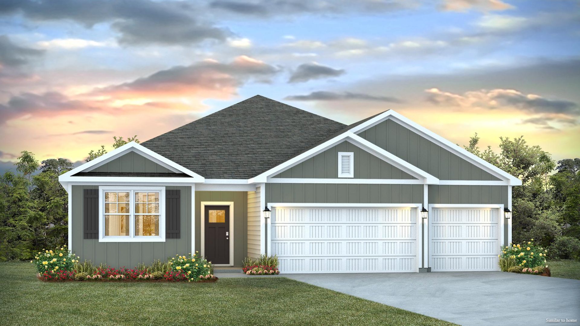 The Delmont is one of our one-story floorplans featured in our Merchant Point community in Jacksonville, North Carolina.