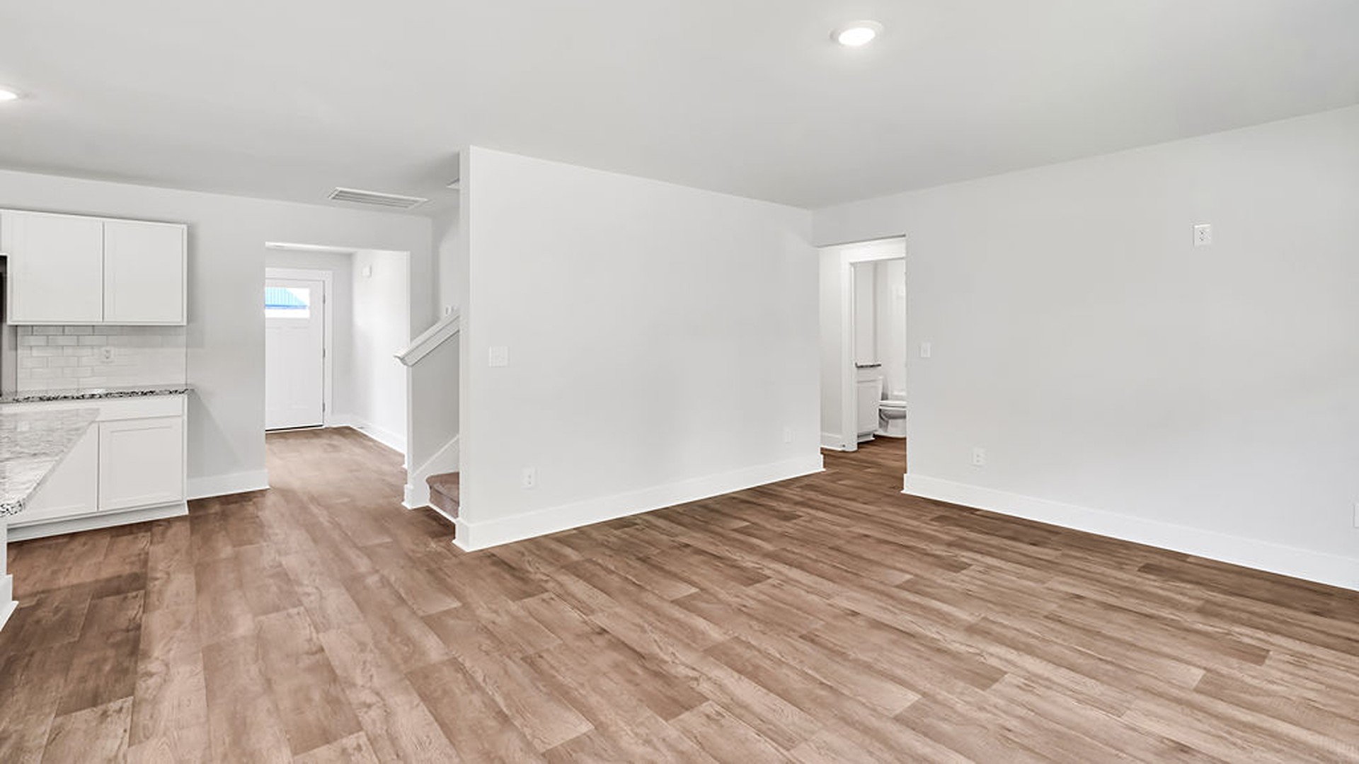 The Hayden offers 2,511 square feet with 5 bedrooms, 3 full bathrooms, flex room, two separate living areas, 2-car garage and is one of our two-story floorplans