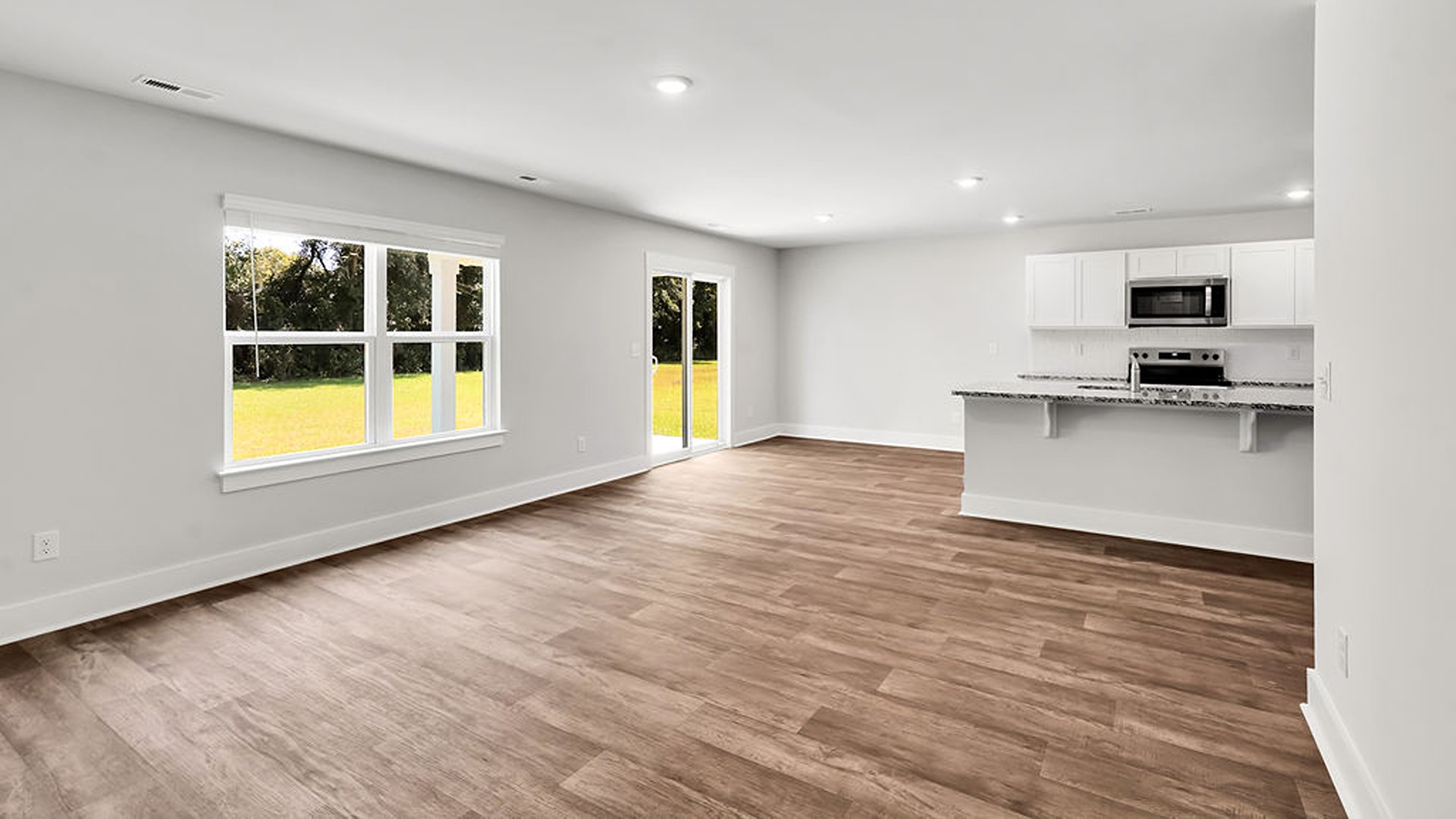 The Hayden offers 2,511 square feet with 5 bedrooms, 3 full bathrooms, flex room, two separate living areas, 2-car garage and is one of our two-story floorplans