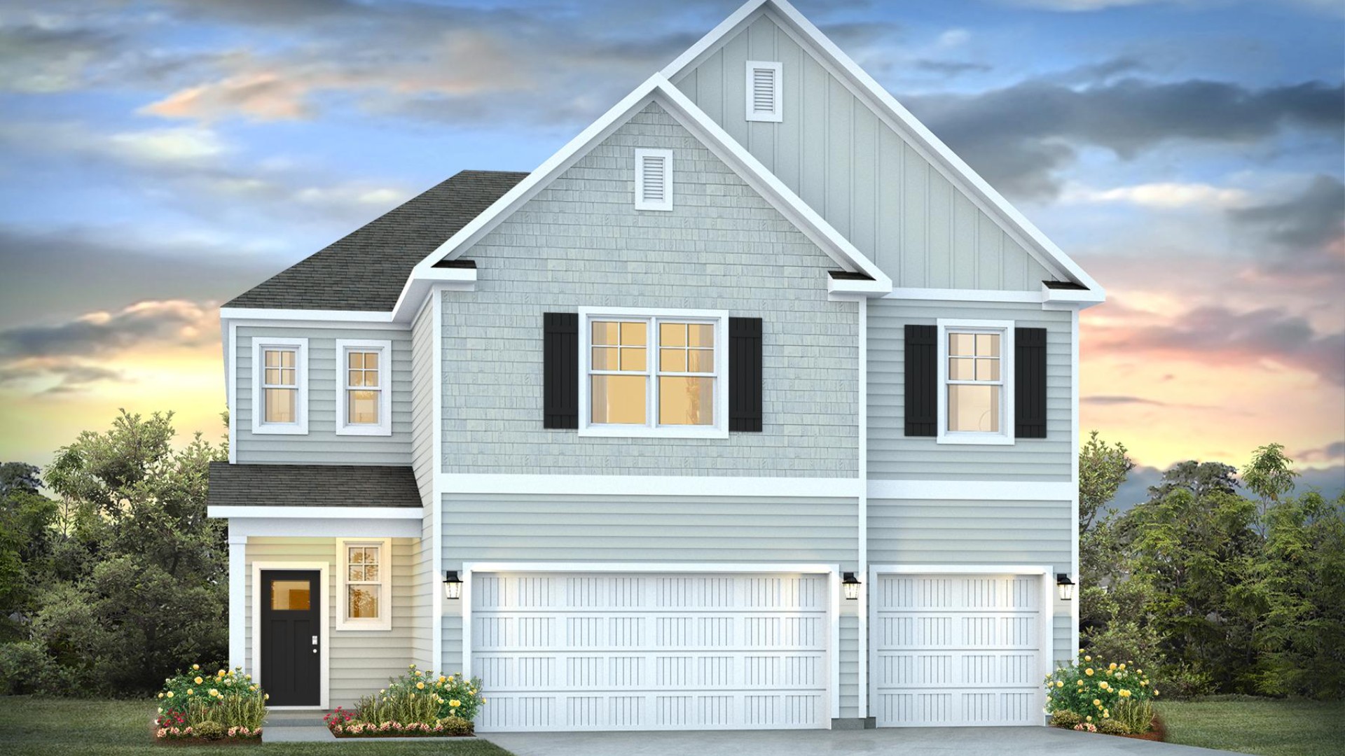 the Guilford is sure to turn heads. Inside these 5 bedrooms, 4.5-bathroom home, you’ll find 3,503 square feet of comfortable living. The living area is an open concept, where your kitchen, living, and dining areas blend seamlessly into a space perfect for everyday living and entertaining.