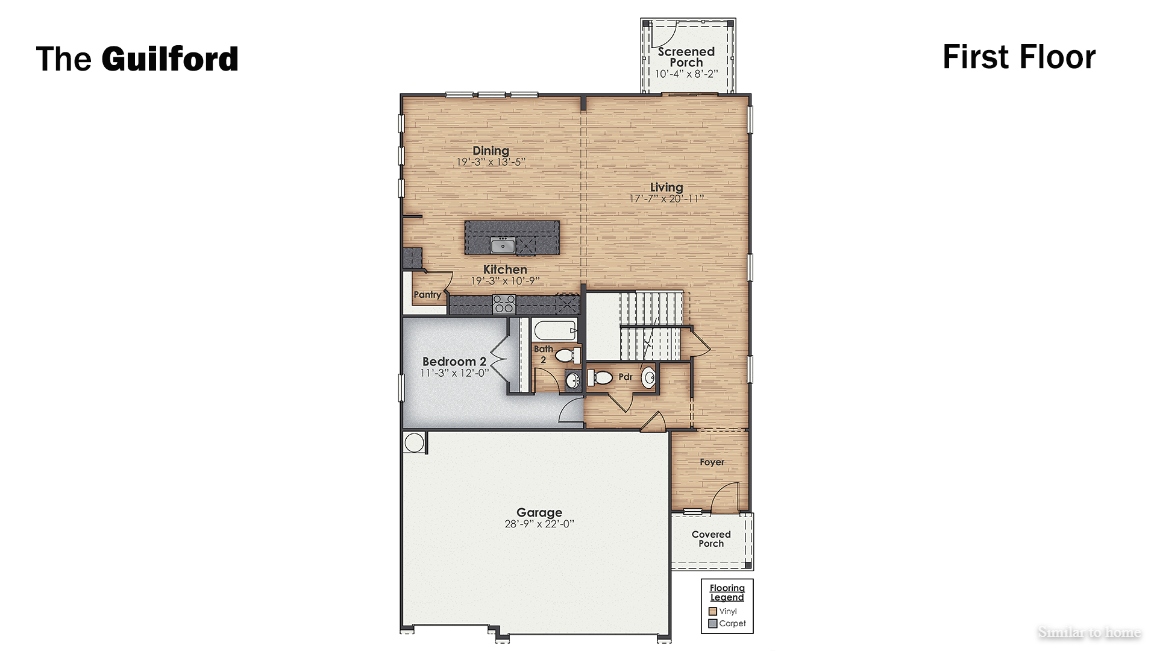 the Guilford is sure to turn heads. Inside this 5 bedroom, 4.5 bathroom home, you’ll find 3,503 square feet of comfortable living.