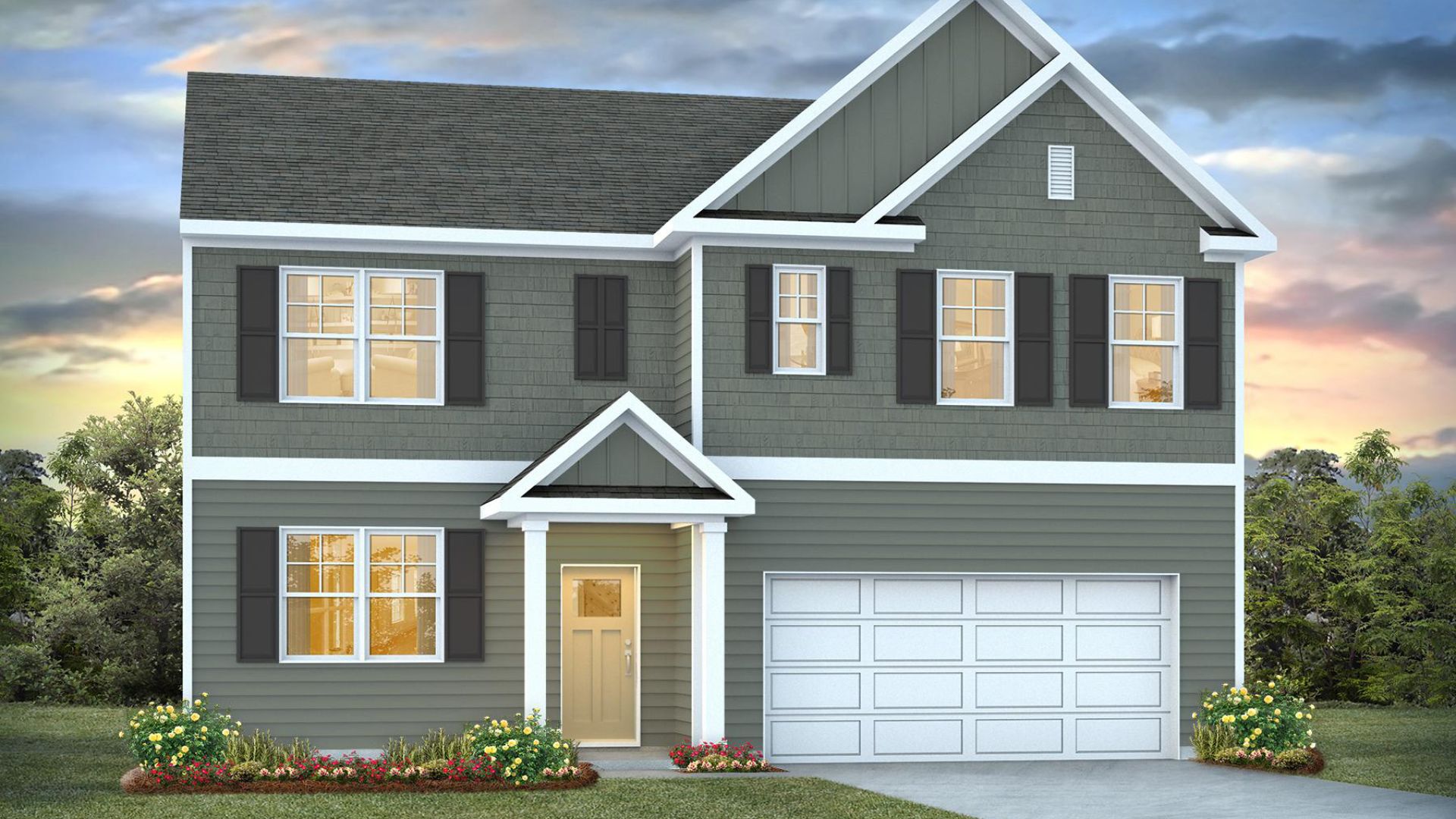The Hayden is one of our two-story floorplans featured in our Saltgrass Landing community in Winnabow, NC. With 2 modern exteriors to choose from, the Hayden is sure to turn heads. To top it off, its one of our floorplans that offers a 2-car garage.