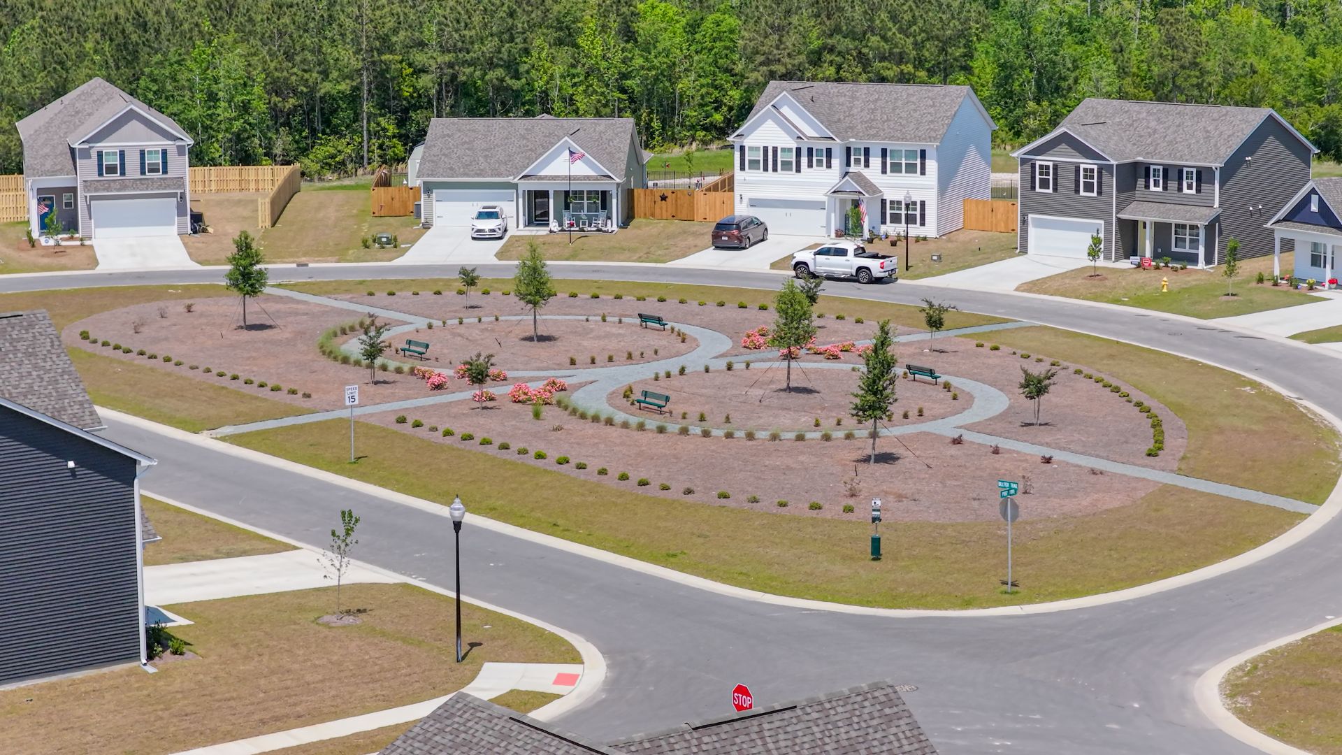 Homeowners will enjoy the several community tranquility parks which provides a place to relax and unwind. A great addition is the playground, pergola and firepit for to gather and spend time with family and friends. If you are looking for some exercise, there will be a walking trail around the pond.