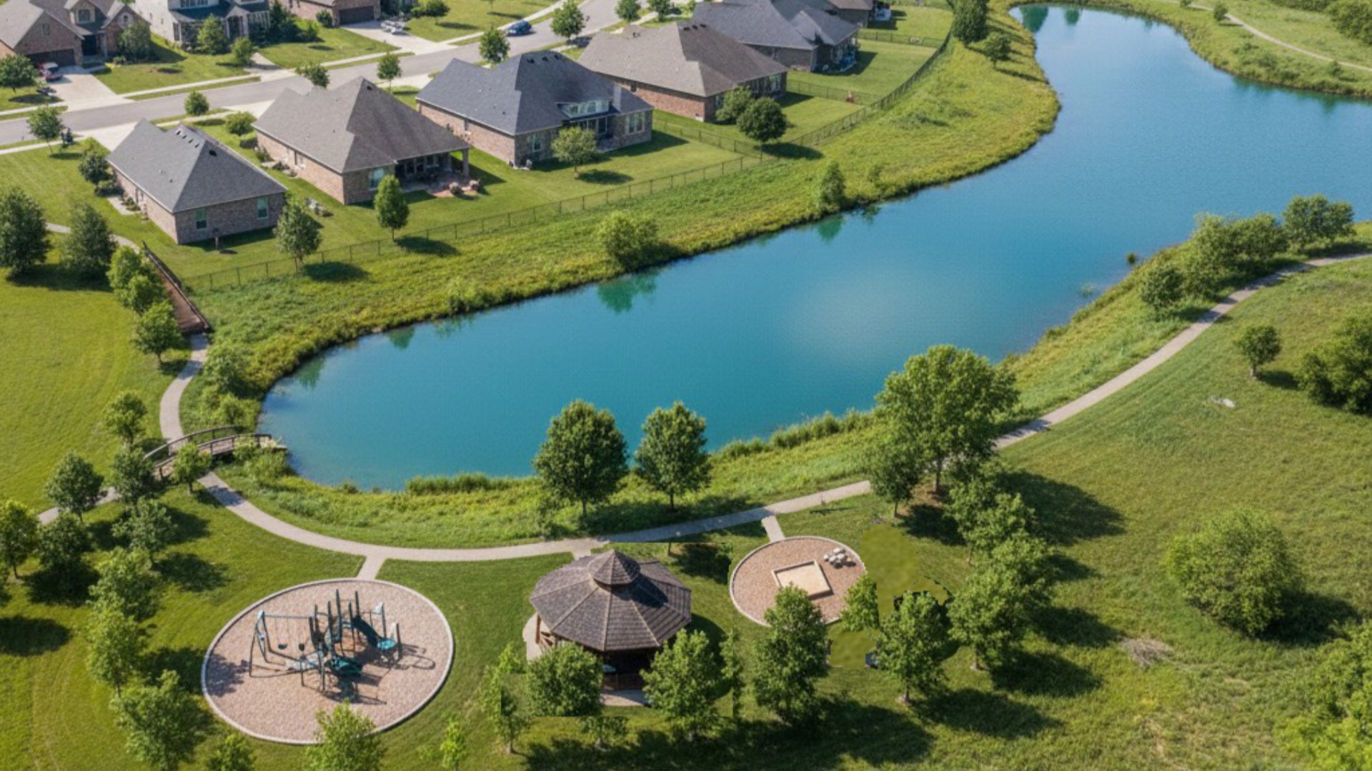 Homeowners will enjoy the several community tranquility parks which provides a place to relax and unwind. A great addition is the playground, pergola and fitpit for to gather and spend time with family and friends. If you are looking for some exercise, there will be a walking trail around the pond.