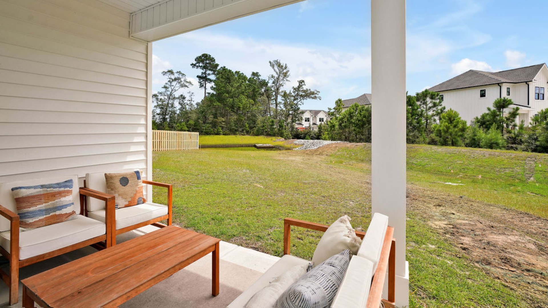 Enjoy the covered porch perfect for entertaining and enjoying the Carolina evenings.