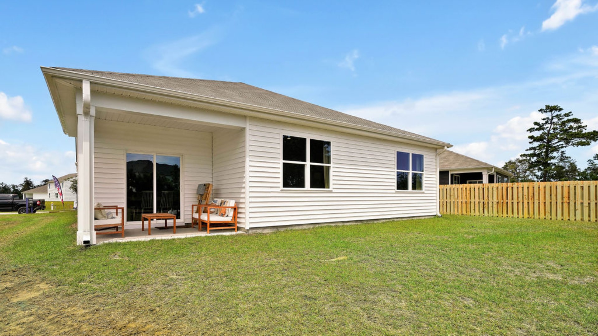 Enjoy the covered porch perfect for entertaining and enjoying the Carolina evenings.