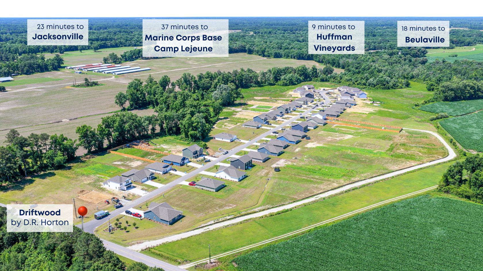 Small town life has many rewards. Discover your ideal home at Driftwood by D.R. Horton in Richlands, NC! Driftwood offers a collection of modern, single-family homes designed for those seeking comfortable living