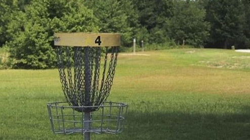 Recreation area featuring athletic fields and courts, trails, playgrounds, and a disc golf course.