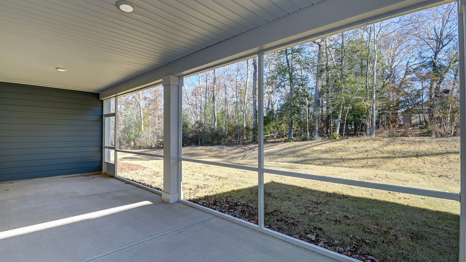 Screened-in, covered back patio
