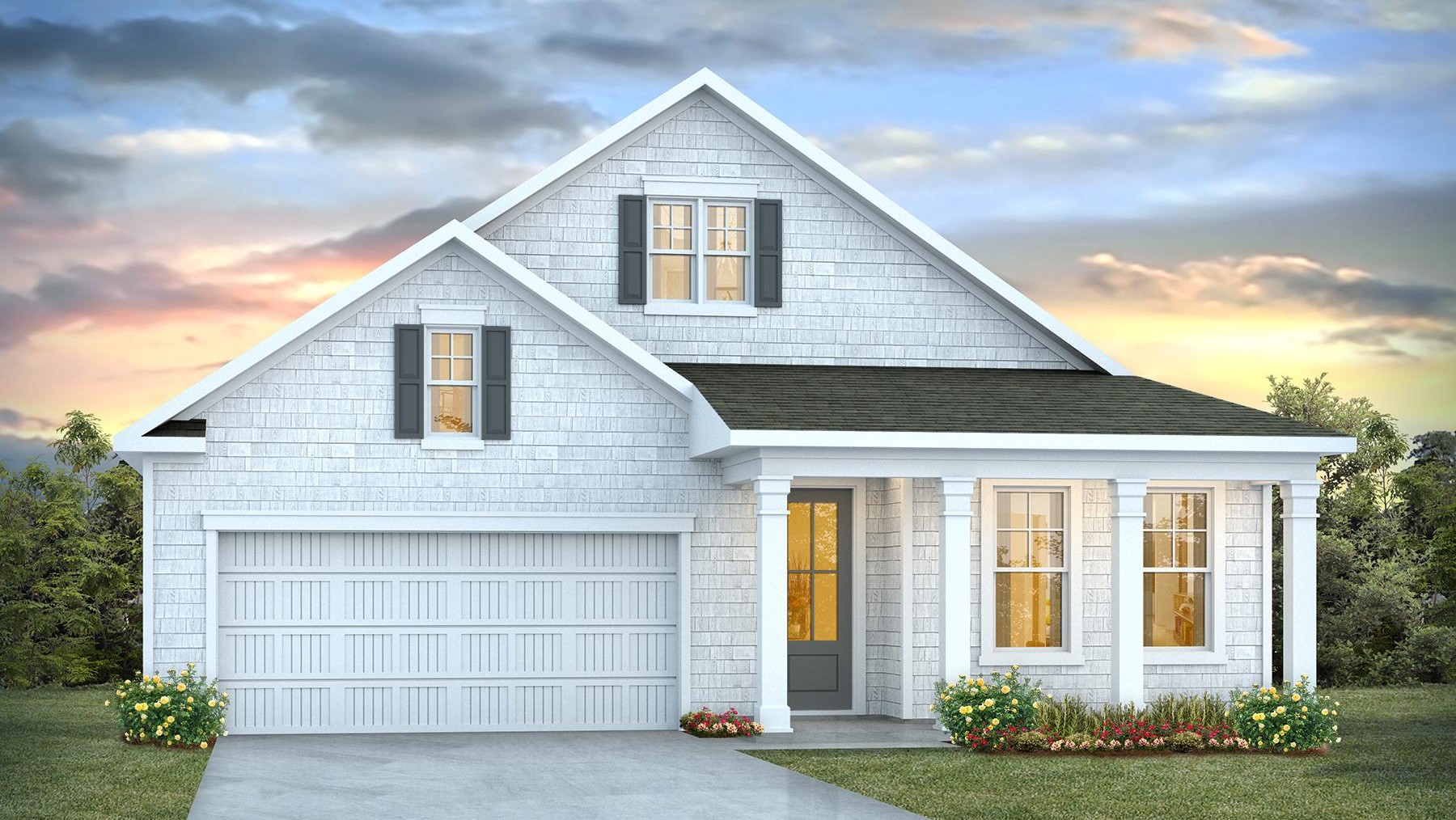 Two-story home with 4 bedrooms for sale in Lexington, SC with a covered front porch