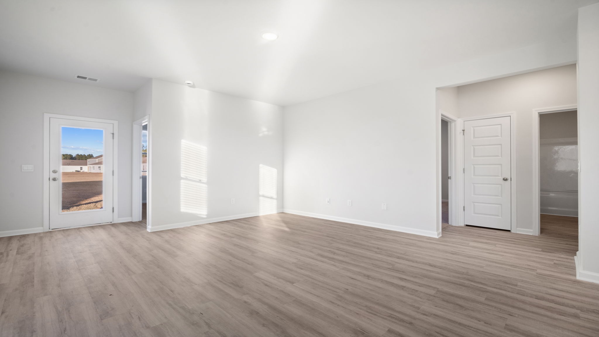 Open living and dining areas
