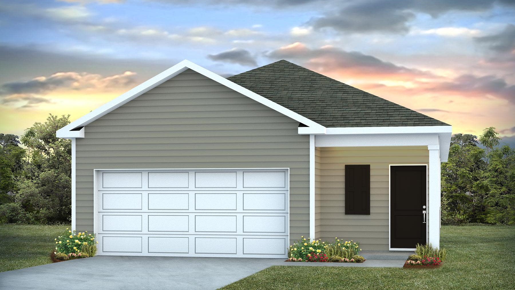 The downing is a single-story new construction home for sale in Northeast Columbia, SC.