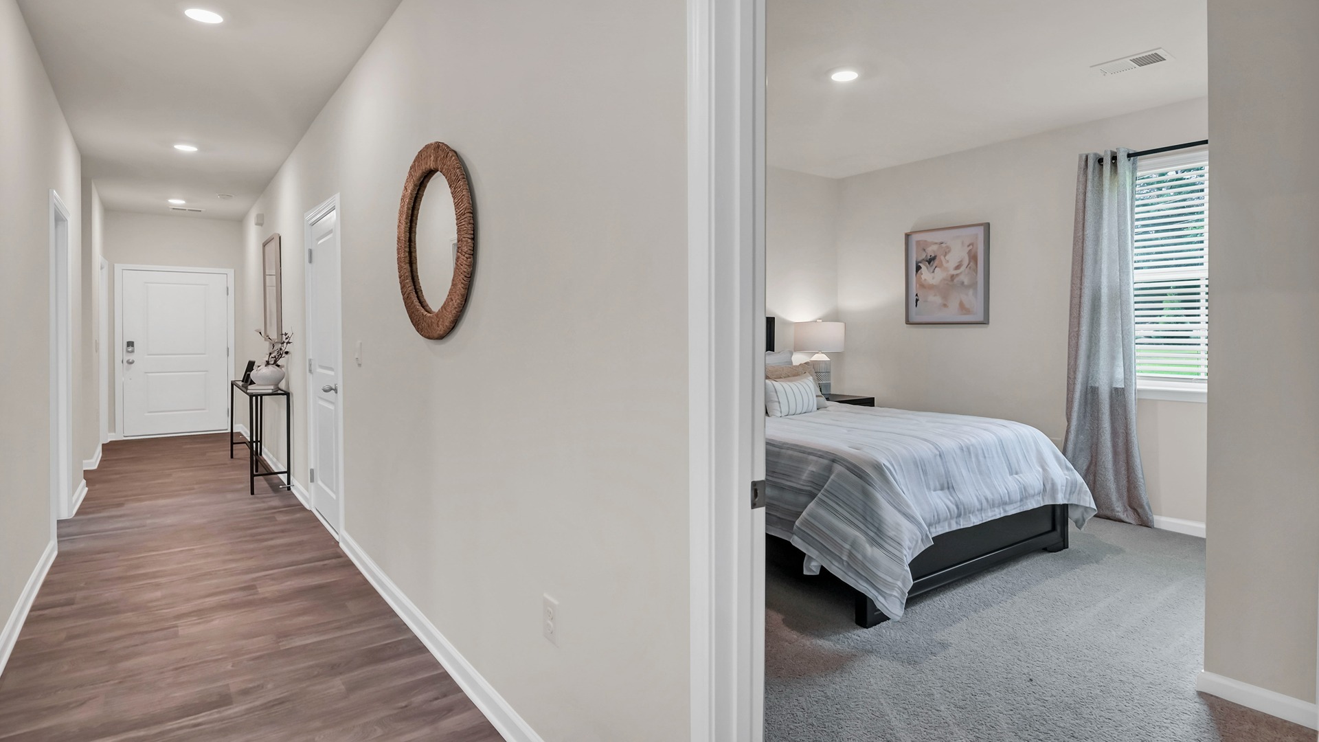 The front foyer leads to the remaining bedrooms