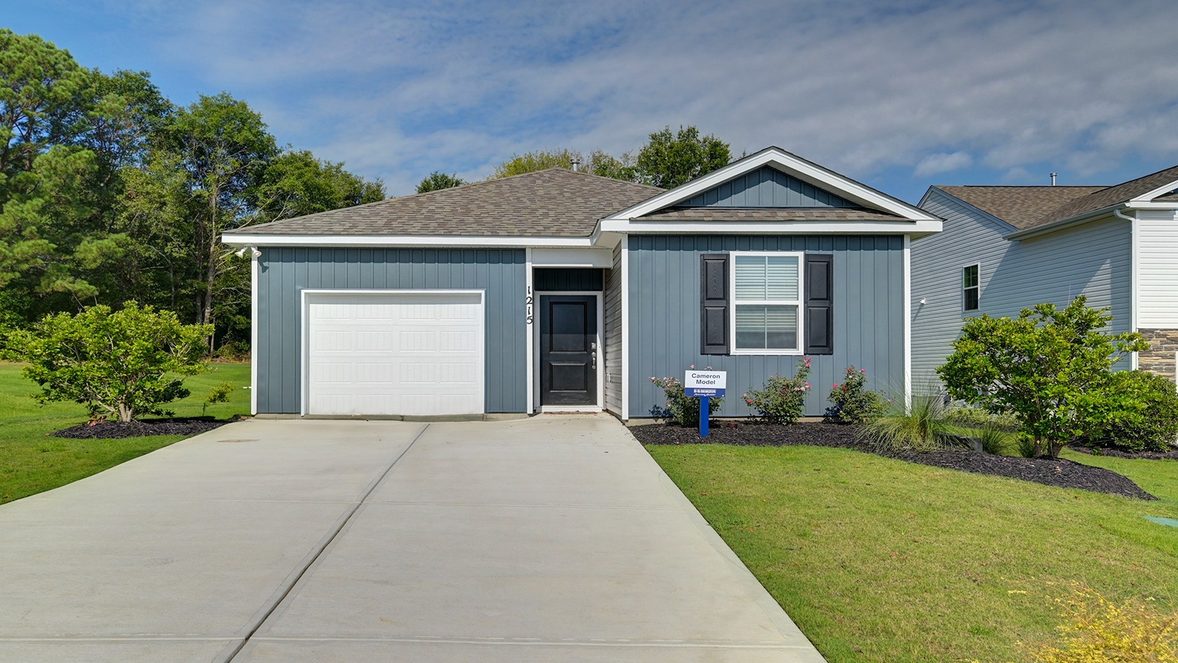 Front exterior of a Cameron Model home