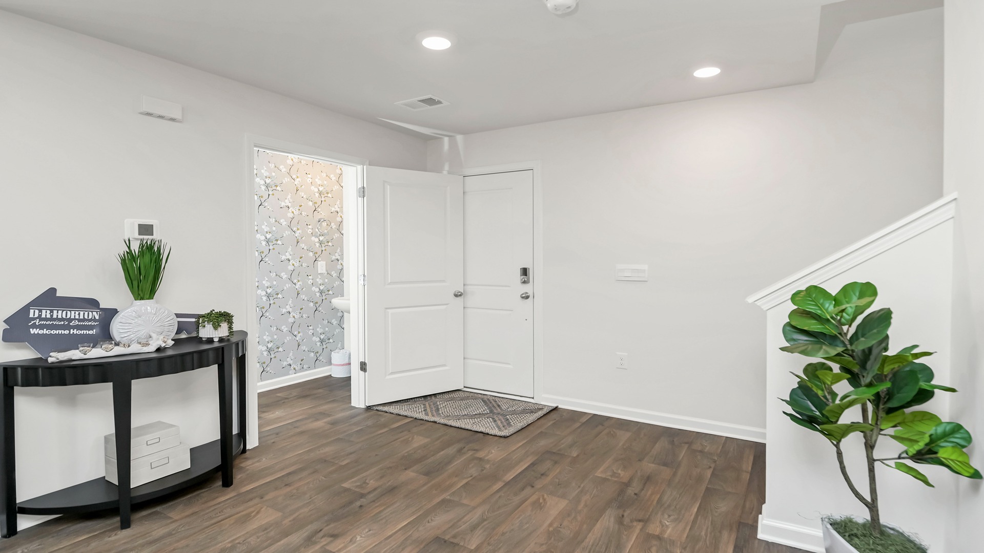 Aisle front entrance near staircase