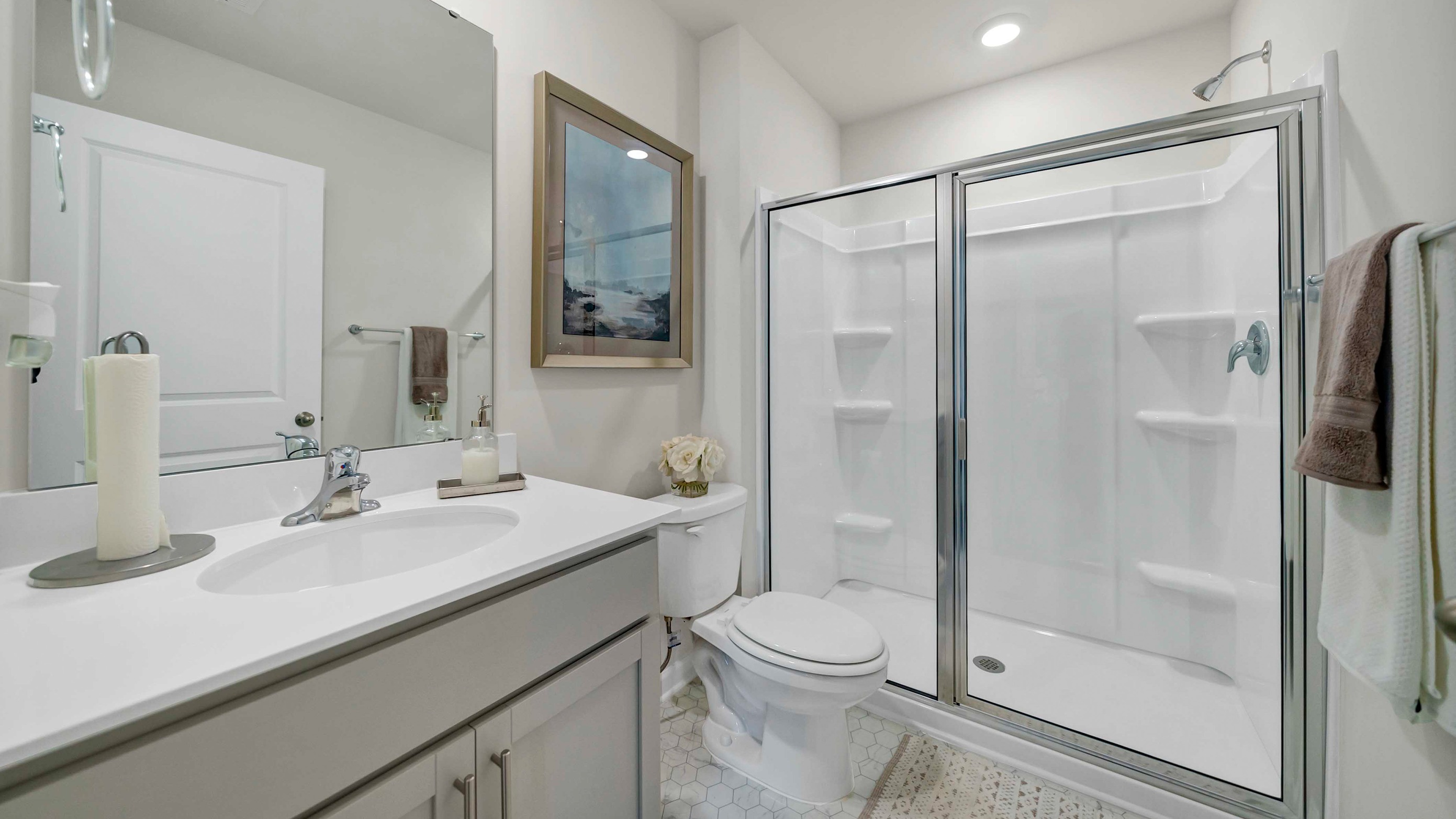 Downstairs bathroom with standup shower