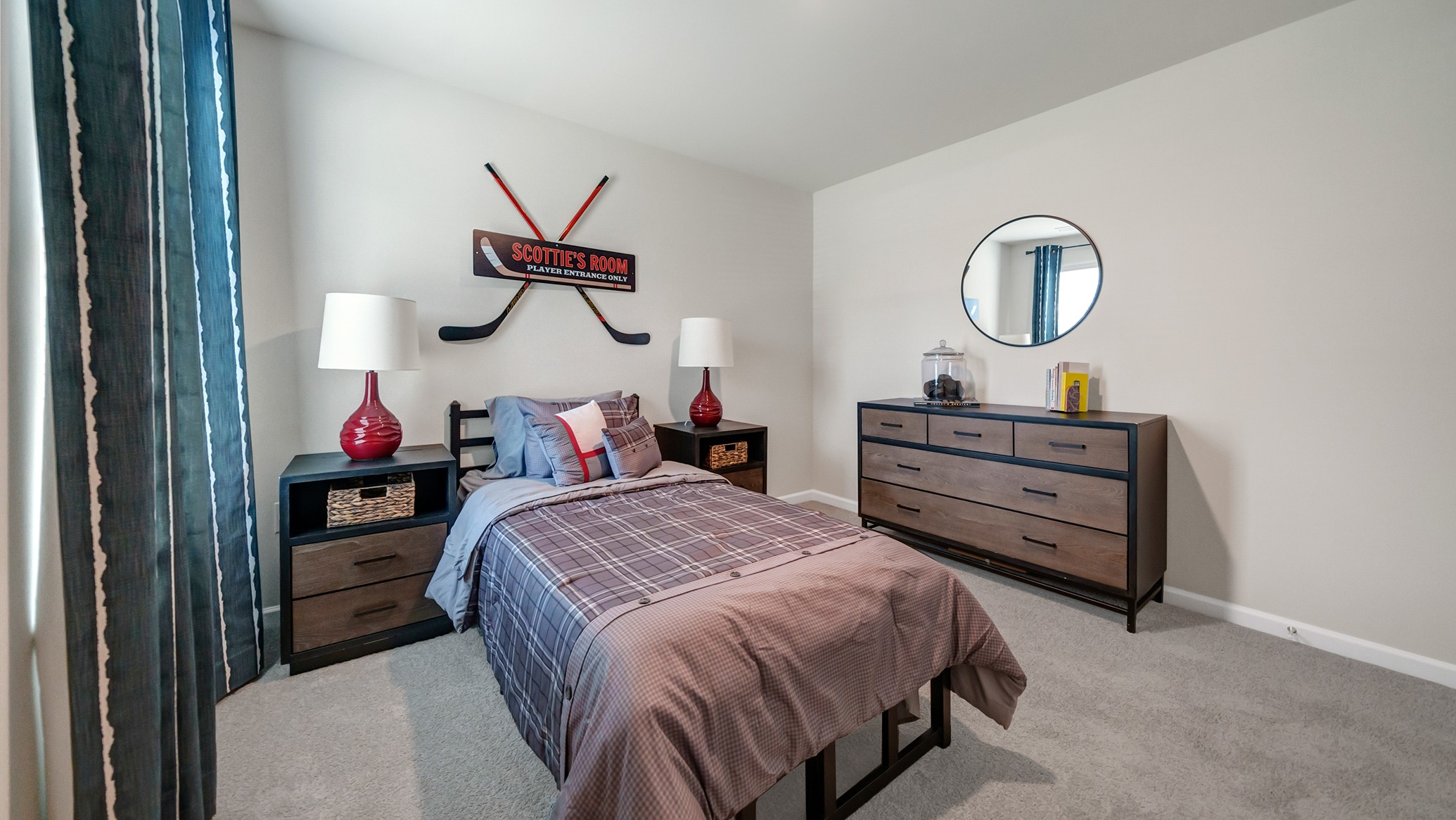 Bedroom 5 with carpet flooring and a window