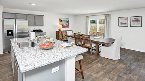 Kitchen and dining areas.