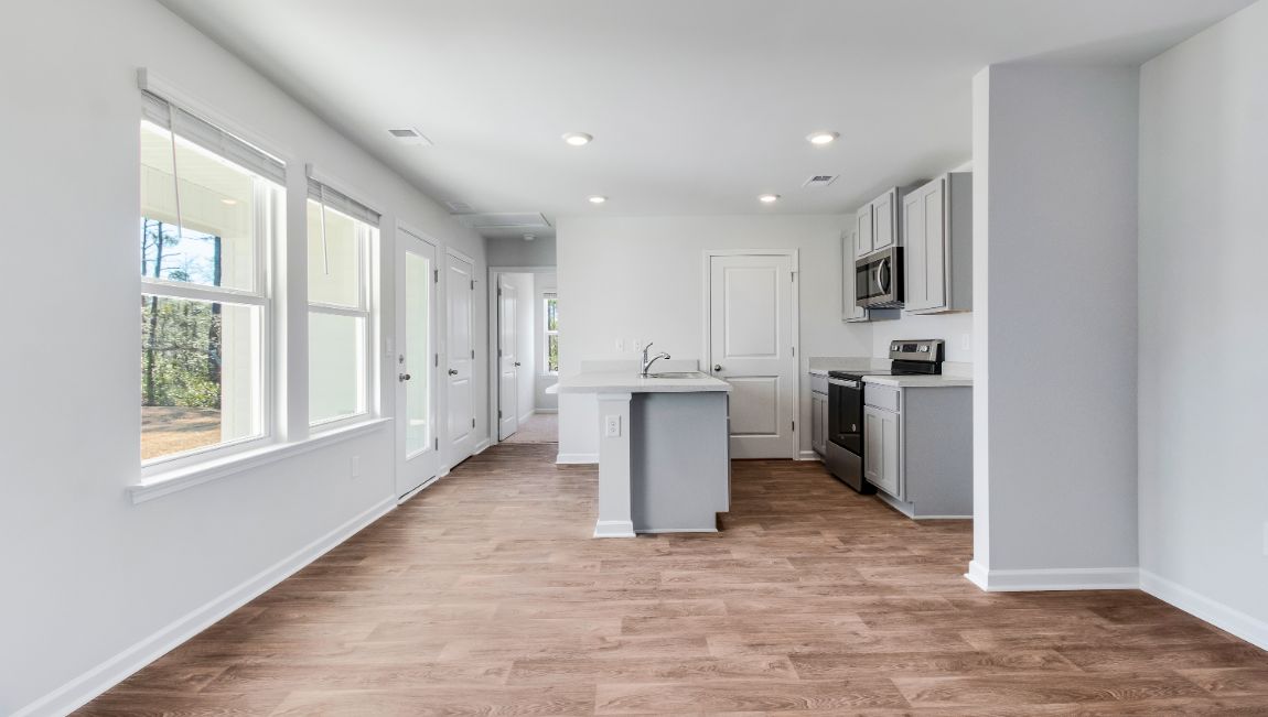 Lots of natural light in the open main living spaces