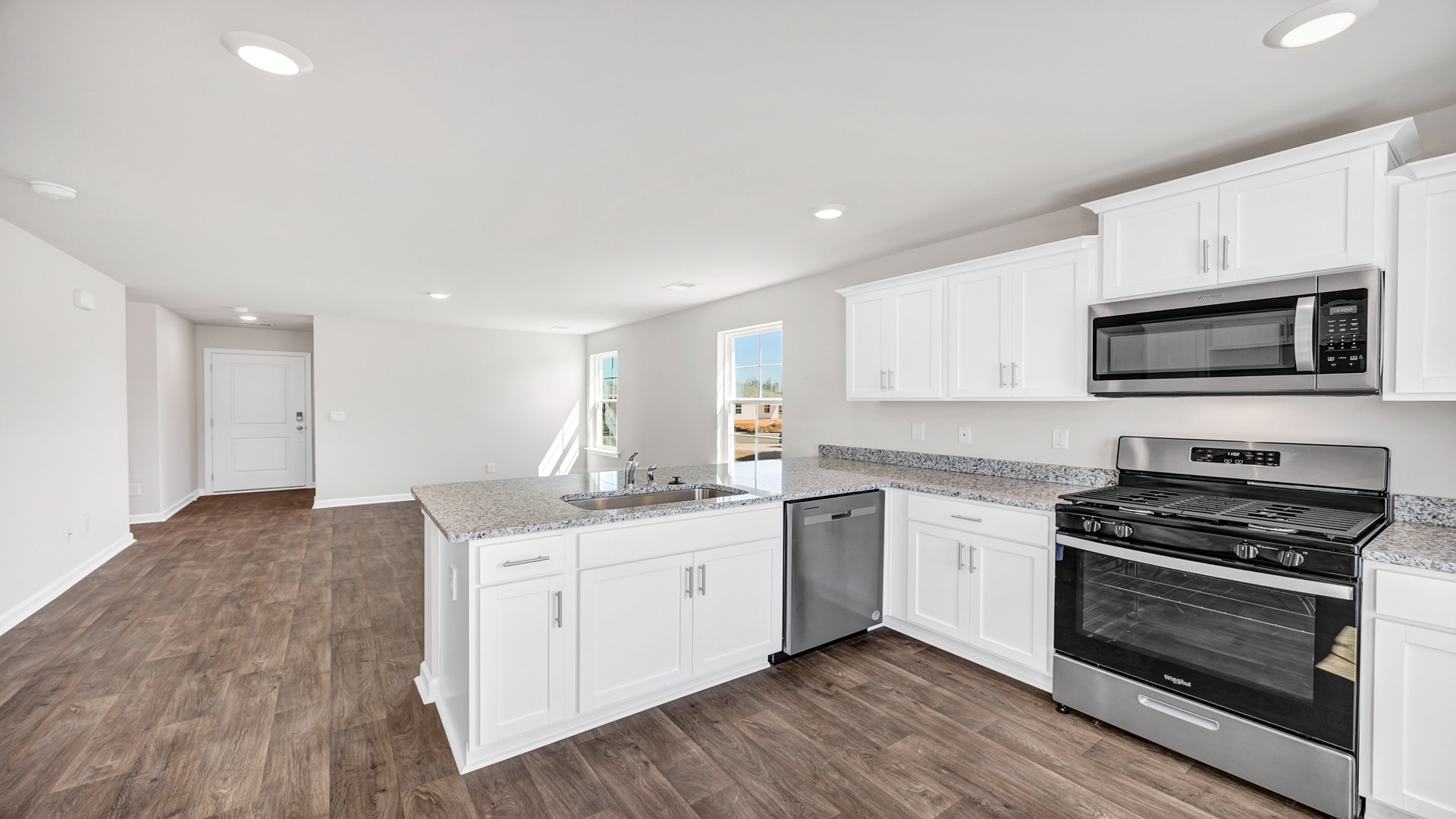 Stainless steel appliances in the kitchen