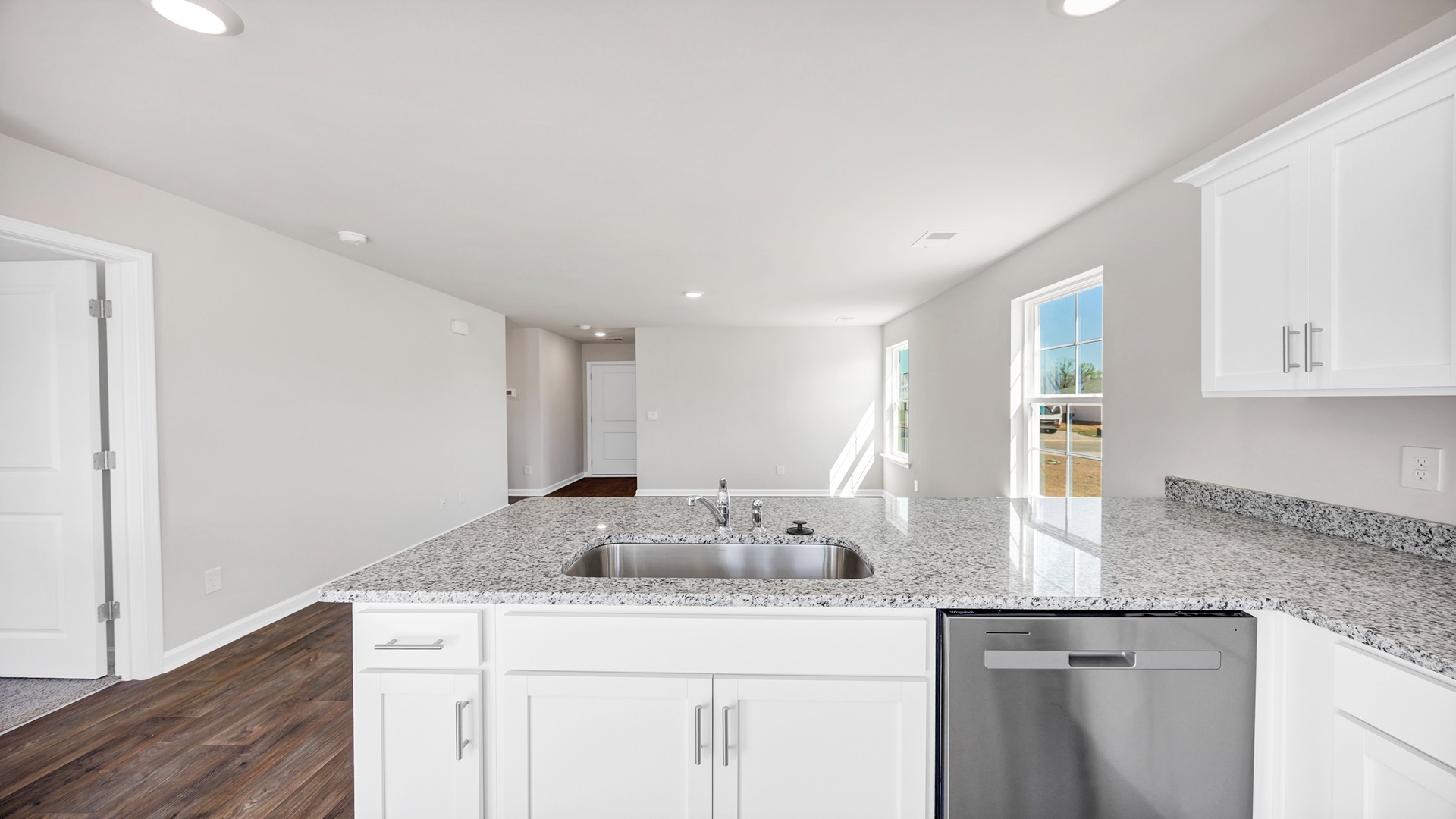 Kitchen bar overlooks living area