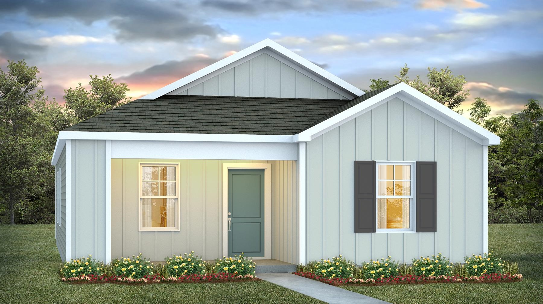 One-story home for sale in The Park at Wilkinson with 3 bedrooms and a covered front porch