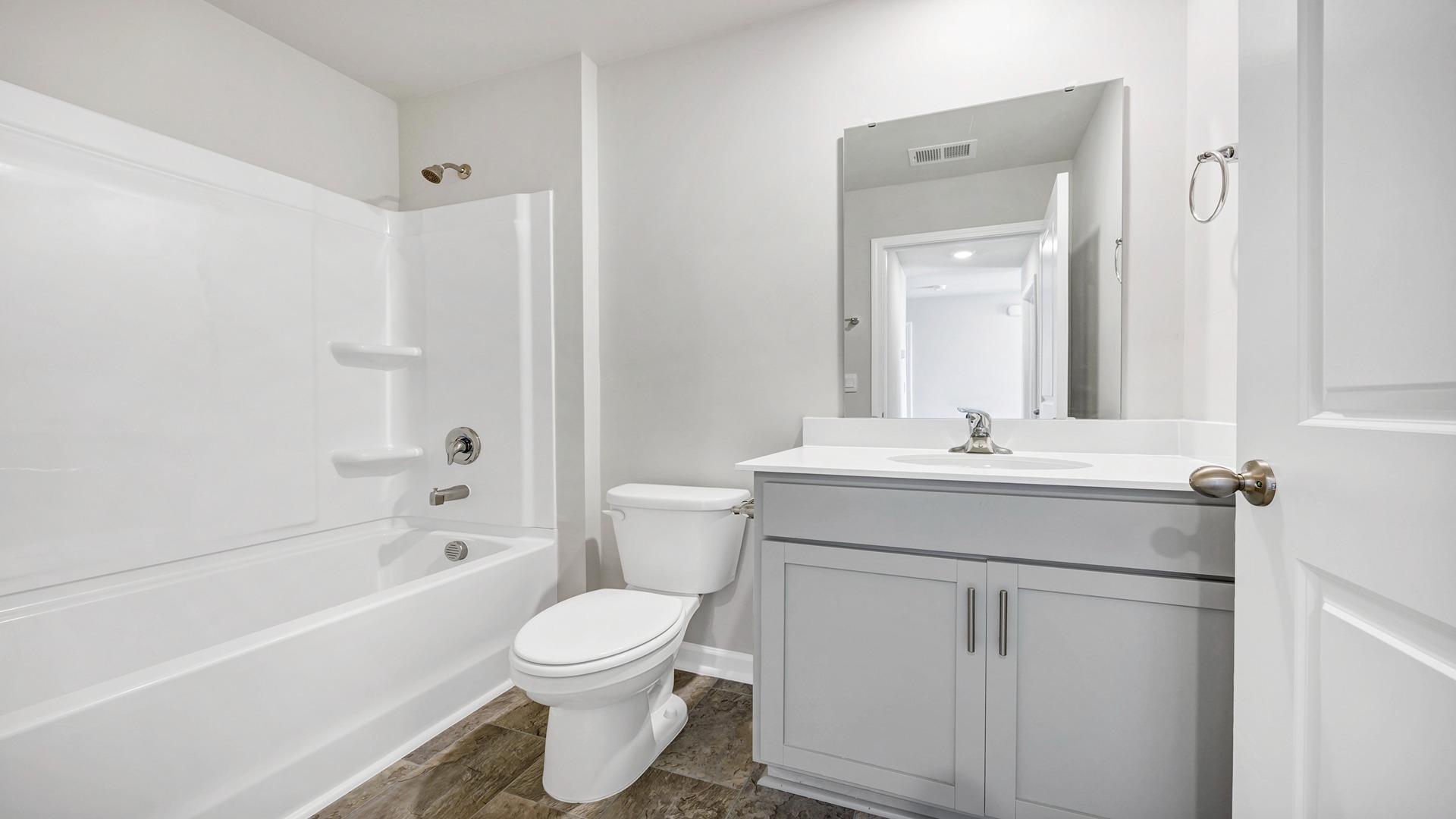 Bathroom 2 shared by bedrooms 2 and 3 with a single-sink vanity