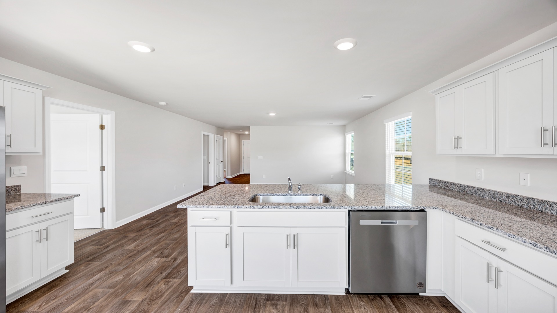 White cabinets in the kitchen of the Lewis in The Park at Wilkinson