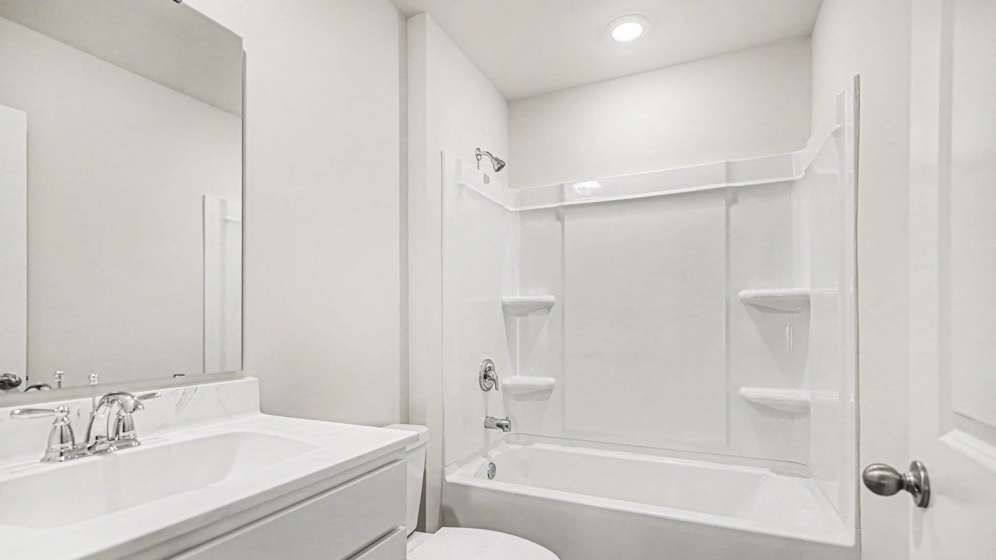 Bathroom 2 with shower tub combo shared by bedrooms 2 and 3