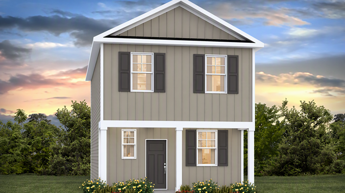 2-story home for sale in The Park at Wilkinson with a covered front porch