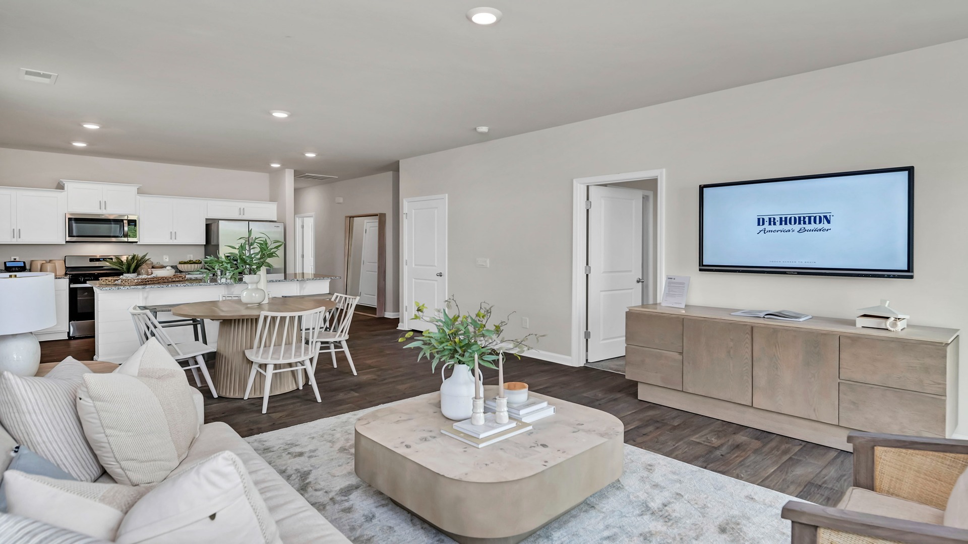 View of kitchen from living area