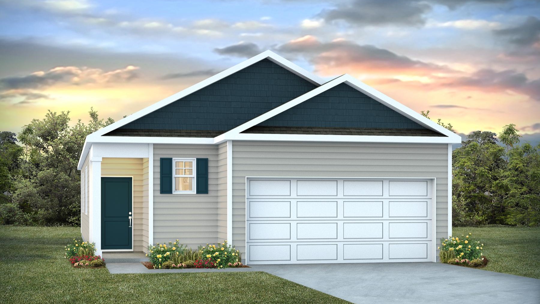 Allex B floorplan with 3 bedrooms and 2 bathrooms