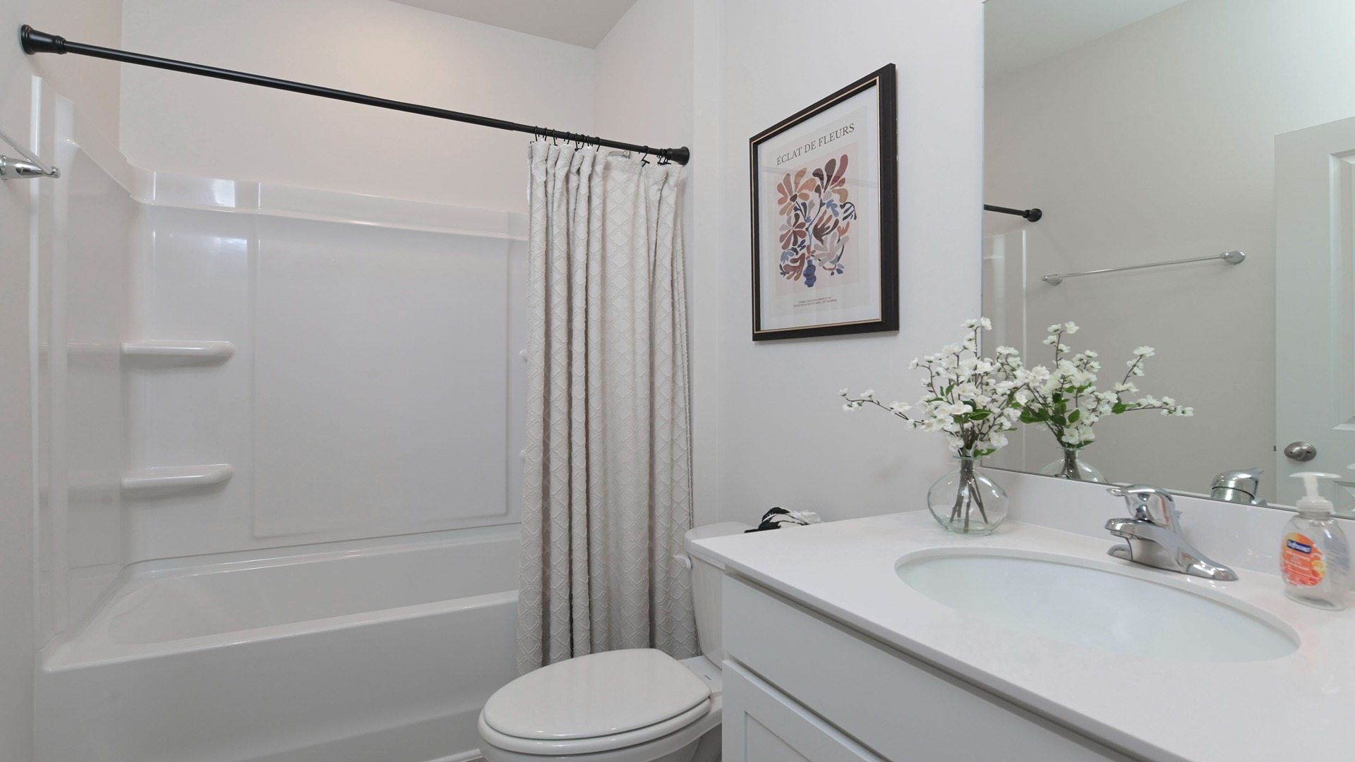 Bathroom 2 in the Cameron new construction home with shower tub combo
