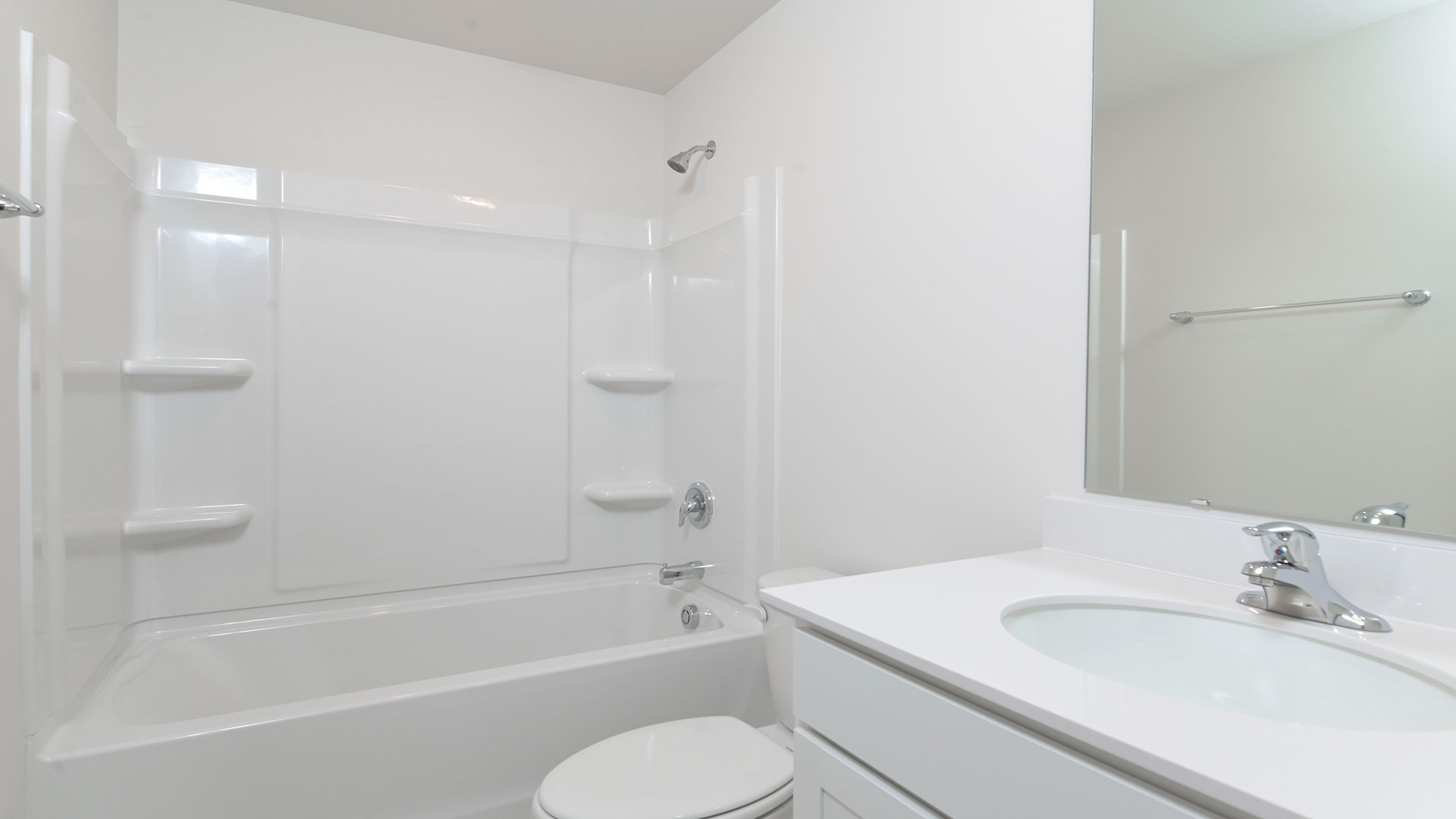 Bathroom 2 with shower tub combo and quartz countertops