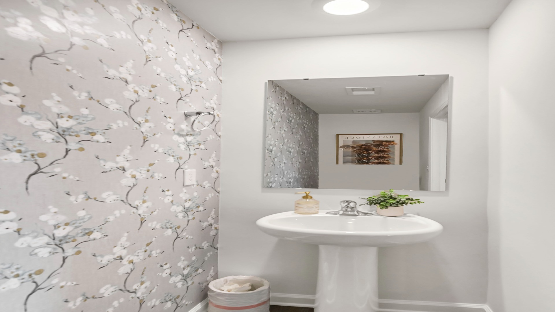 First-floor powder room