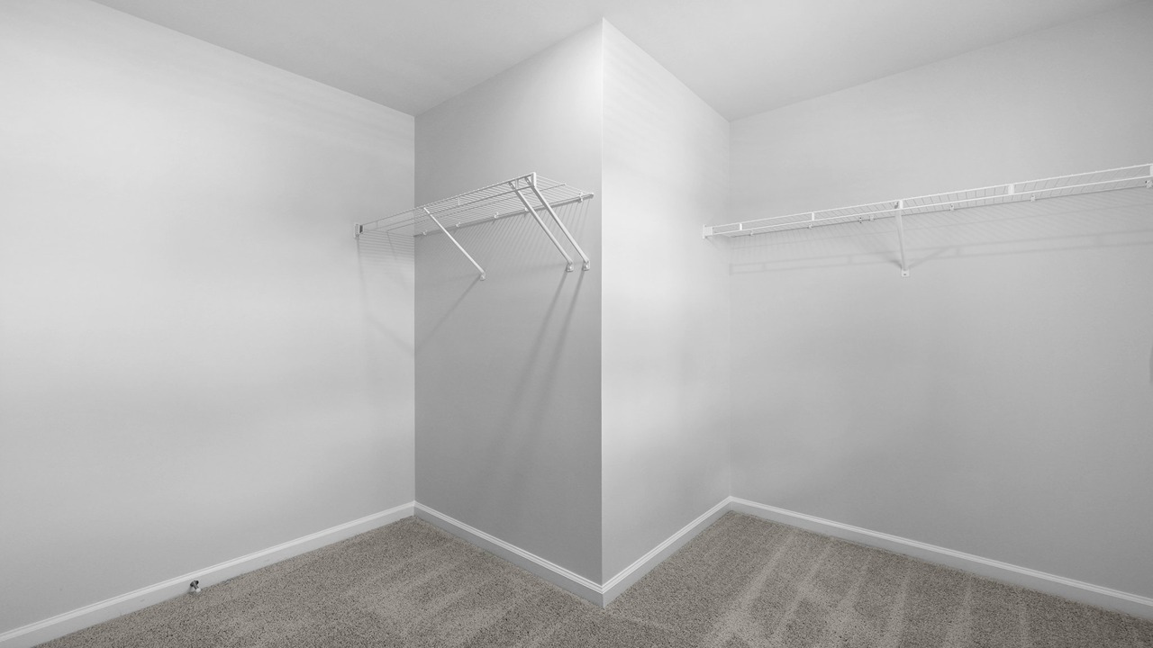 Spacious walk-in primary closet