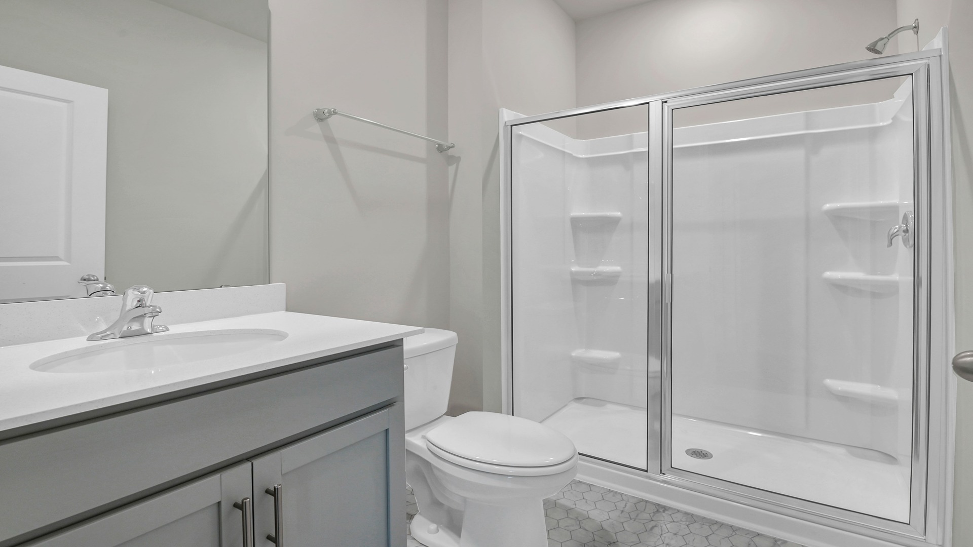 Downstairs bathroom with standup shower