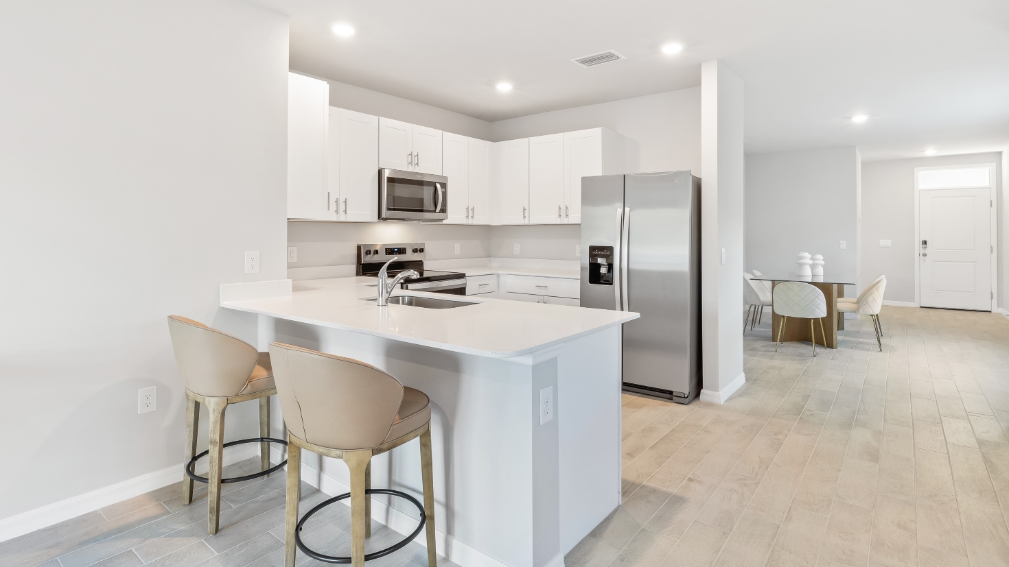 This kitchen will feature granite countertops instead of quartz