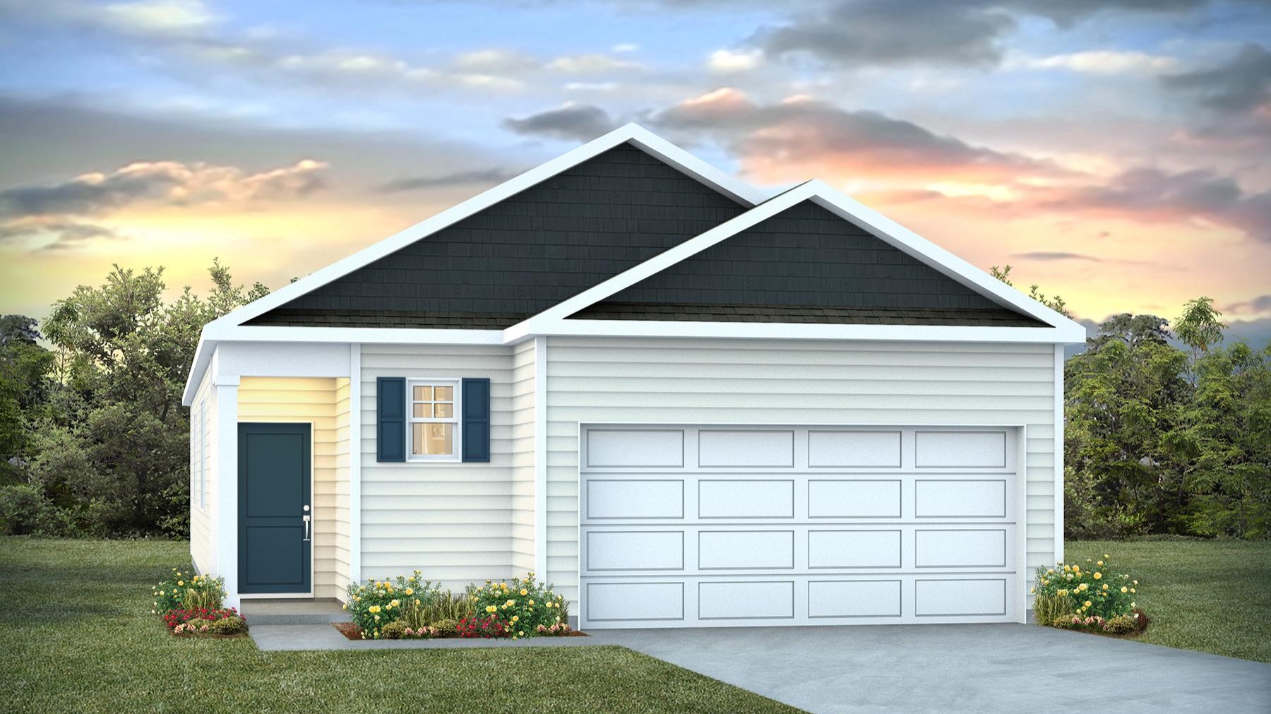 Allex B elevation is for sale in Hunter's Branch and features a 2-car garage.