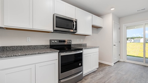 Ample cabinet space in the kitchen