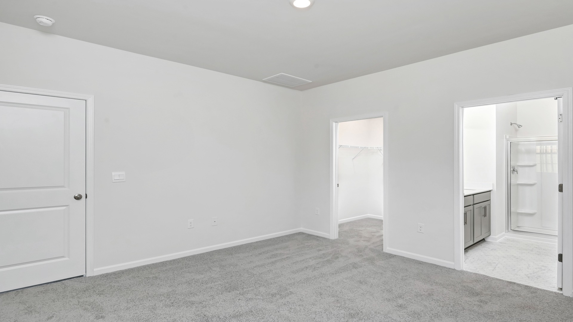 The Primary bedroom is spacious