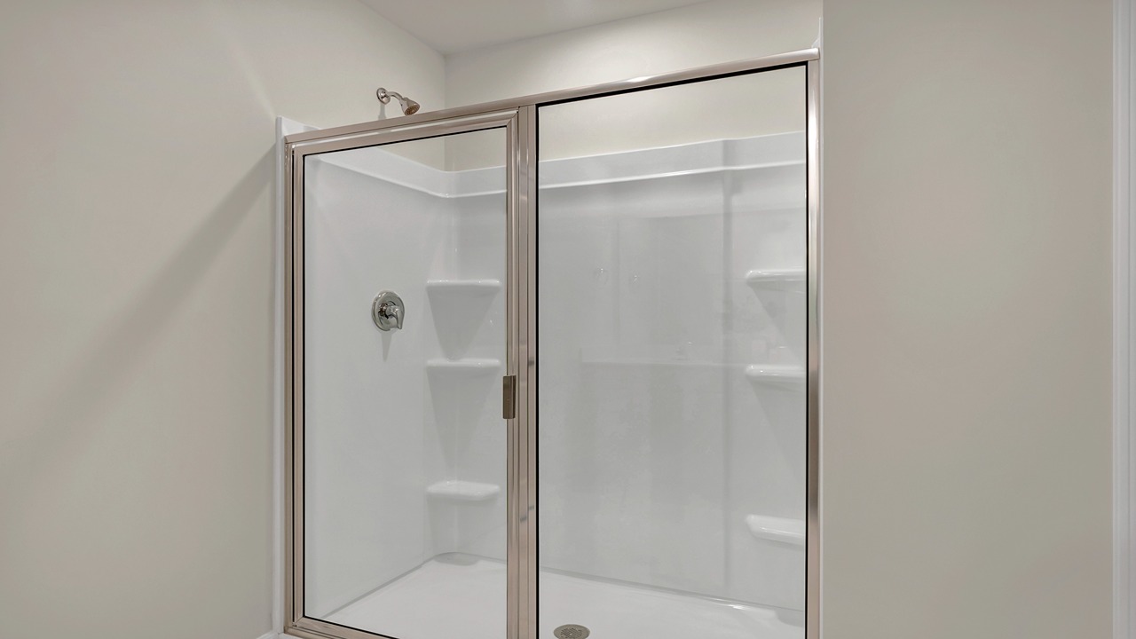Standup primary shower with glass front
